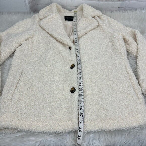 Sanctuary Women’s Off-White Coastal Button Down Teddy Sherpa Casual Coat Med/C46 - Picture 11 of 13